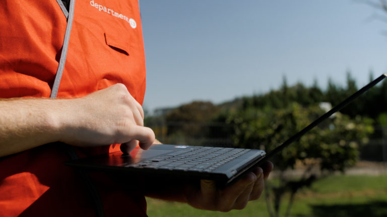 Pilot flying drone