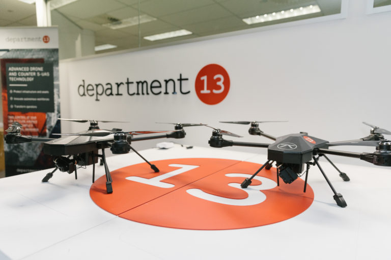 Drones in Department 13 lobby